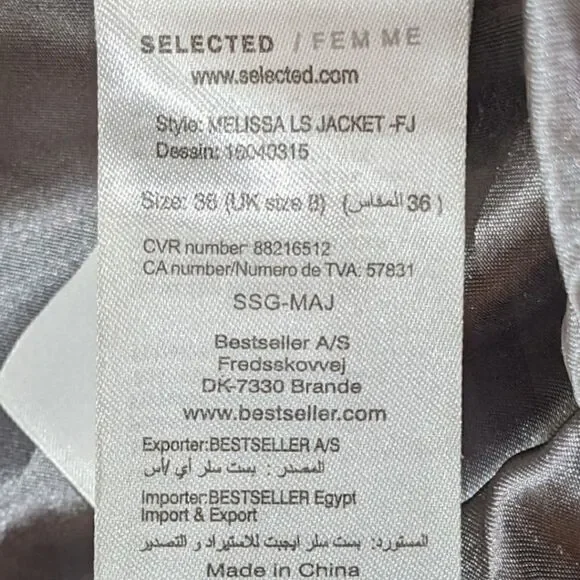 Selected Femme Jeans Women's Varsity Jacket Size 36 Style Melissa LS-Jacket-FJ - Picture 7 of 8